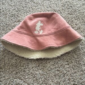Disney Pink Corduroy Bucket Hat with Cream Sherpa Lining
